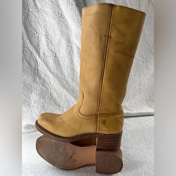 Frye Campus Boots 14L Women 8.5 B Banana Iconic Closet Staple Quiet Luxury Boho - Picture 12 of 16